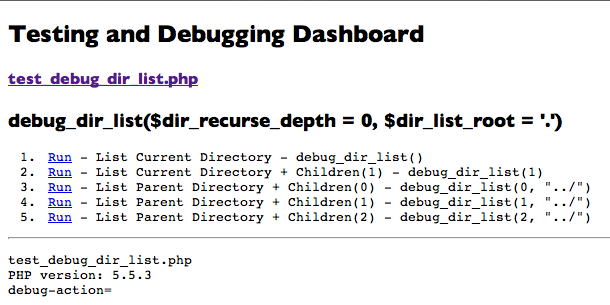 test_debug_dir_list.php in browser no links chosen