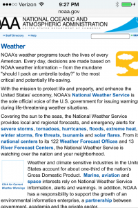 NOAA Weather Page IPhone